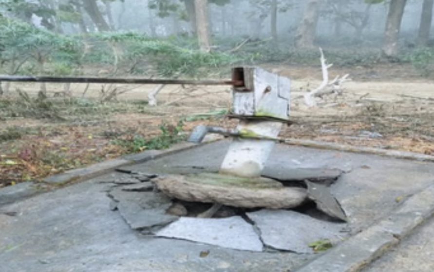 हाथियों का आतंक – सूर्यनगर के शिव मंदिर में तोड़फोड़ – फसलें रौंदी – हैंडपम्प उखाड़ा- पुजारी ने भागकर बचाई अपनी जान